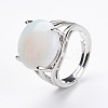Adjustable Opalite Finger Rings RJEW-F075-01P-4