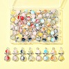 40Pcs 8 Colors Angel Glass Pendants. with Alloy Findings PALLOY-FS00027-9