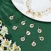 12Pcs 12 Styles Flat Round with Twelve Constellations Brass Charms PALLOY-WR00028-4