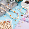   250Pcs 5 Styles Unfinished Wood Rondelle Beads WOOD-PH0002-95-5