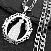 Ring with Virgin Mary 201 Stainless Steel Pendant Necklaces for Men Women LS-NJEW-K283-23P-1