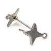 Non-Tarnish Star Shape 201 Stainless Steel Stud Earrings Findings STAS-Q251-02P-2