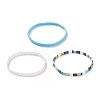 3Pcs 3 Style Glass Seed Rectangle Beaded Stretch Bracelets Set BJEW-JB09037-3