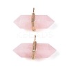 Natural Rose Quartz Double Terminal Pointed Pendants G-N345-09B-1