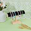 Velvet T-Bar Bracelet Display Stands  with Wooden Base BDIS-WH0010-03A-4