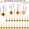 Resin Sunflower Pendant Decorations HJEW-SC00058-2