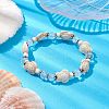 Summer Beach Turtle Synthetic Turquoise & Faceted Glass Beaded Stretch Bracelets for Women Men BJEW-JB10453-4