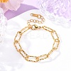 304 Stainless Steel Paperclip Chain Bracelets for Women Men LS-BJEW-A048-01G-1