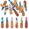 12Pcs 6 Colors Resin and Walnut Pendants FIND-TA0006-36D-1