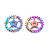 Rack Plating Rainbow Color Alloy Pendants PALLOY-S180-302-2