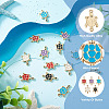 40Pcs 5 Colors Zinc Alloy Enamel Connector Charms ENAM-YS0001-08-5