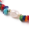 Chip Natural Shell Stretch Beaded Bracelets BJEW-JB05727-02-2