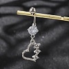 Alloy Crystal Rhinestone Dangle Curved Barbell Belly Rings AJEW-R007-04P-04-1