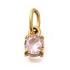 304 Stainless Steel Rhinestone Charms STAS-M109-06G-2