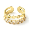 Brass Micro Pave Cubic Zirconia Ring RJEW-Z033-06G-2