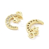 Brass Micro Pave Clear Cubic Zirconia Pendants ZIRC-P120-11G-2