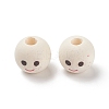 (Defective Closeout Sale: Wood Textured and Stain) Natural Wood Printed European Beads WOOD-XCP0001-66-2
