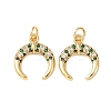 Brass Micro Pave Cubic Zirconia Pendants KK-C143-07G-1