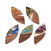 Opaque Resin & Walnut Wood Pendants RESI-T060-45M-1