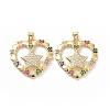 Brass Micro Pave Cubic Zirconia Pendants ZIRC-F134-02G-01-2
