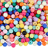 500Pcs Rubberized Style Imitated Silicone Acrylic Beads OACR-SP0001-33A-1