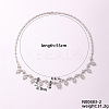 Minimalist Flower Brass Micro Pave Cubic Zirconia Pendant Necklaces for Women TI5363-1-1
