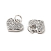 Brass Micro Pave Clear Cubic Zirconia Charms KK-E068-VB162-2