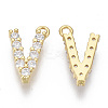 Brass Micro Pave Cubic Zirconia Charms KK-T060-05-V-G-NF-2