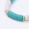 Handmade Polymer Clay Heishi Beads Stretch Bracelets BJEW-JB05091-3