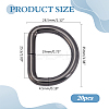 20Pcs Zinc Alloy D Ring Suspension Clasps FIND-ME0002-63B-2