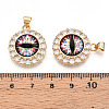 Brass Micro Pave Clear Cubic Zirconia Pendants for Women KK-T070-92A-03-3