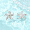 Brass Micro Pave Cubic Zirconia Stud Earrings EJEW-G471-29A-P-2