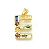 Brass Micro Pave Clear Cubic Zirconia Pendants KK-G521-01G-E-01-1