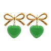Heart Resin Stud Earrings EJEW-Z064-04G-1