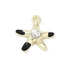 Rack Plating Alloy Enamel Rhinestone Pendants PALLOY-R151-41G-04-1