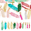 20Pcs Natural Dyed Quartz Pendants PALLOY-TAC0245-1