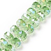 Electroplate Transparent Glass Beads Strands EGLA-H101-03G-1