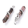 Natural Rhodonite Big Pointed Pendants G-F696-B04-3