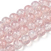 Transparent Crackle Baking Paint Glass Beads Strands DGLA-T003-01A-13-1
