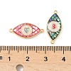 Brass Pave Shell Connector Charms KK-I357-04G-02-3