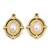304 Stainless Steel ABS Imitation Pearl Pendants STAS-Z166-21F-G-1