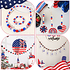 138Pcs 3 Colors Independence Day Spray Painted Wooden European Beads WOOD-GF0002-09-5