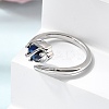 Brass Micro Pave Cubic Zirconia Cuff Open Rings for Women RJEW-L343-01P-05-3