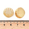 Brass Micro Pave Clear Cubic Zirconia Shell Shape Hoop Earrings EJEW-C158-05G-5