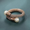 304 Stainless Steel Open Cuff Rings for Women RJEW-F173-02RG-3