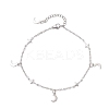 304 Stainless Steel Cross Link Chain Anklets AJEW-AN00739-02-2