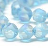 Plated Transparent Glass Beads Strands EGLA-R108-8mm-M-3