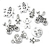 100Pcs 10 Styles Tibetan Style Alloy Pendants FIND-CJ0002-30-3