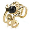 Natural Black Onyx Finger Rings RJEW-U027-07G-08-1