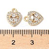 Brass Micro Pave Clear Cubic Zirconia Heart Pendants KK-A253-02G-3